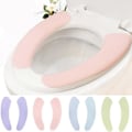 Pikkukuva 1 / 5: QU/4 Paria WC-istuimen lämmittimen päällinen, pehmustettu istuintyyny aikuisille, kaksiosainen tyyppi, kylpyhuoneen pehmeä paksumpi lämmitin, pestävät kangas-WC-istuimen tyynyt