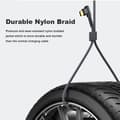 Miniatyrbillede 4 af 4: QD-Nylon Flettet Type C til Type C 100W 60w Usb Oplader Hurtig Opladning Retvinklet Datakabel til Telefon/Computer 1m 60W