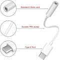 Miniatyrbillede 2 af 4: QU/2x Adapter USB-C til 3,5 mm Hvid
