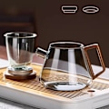 Miniatyrbillede 4 af 5: QU.GIANXI Kaffemaskine Familie Glas Tekande Sæt Klart Glas Tekop Kung Fu Lille Tekop Pyrex Te Sæt Blomst Tekande