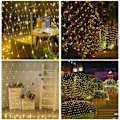 Miniatyrbillede 2 af 4: #QD#Netlysstreng, 200 LED-netlys 3M X 2M 8 tilstande vandtæt energi, dæmpbar til julebryllupsfest i soveværelset Hjemmehave, varm hvid