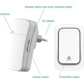 Miniatyrbillede 2 af 5: Trådløs dørklokke uden batteri påkrævet, rækkevidde op til 200 m, 38 ringetoner, 3 lydstyrkeniveauer, let at installere (hvid)˜QD