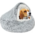 Miniatyrbillede 1 af 5: [QD] Beroligende katteseng, lille hundeseng, indendørs kattehuleseng, skridsikker bund, maskinvaskbar angstreducerende hætteformet kæledyrsseng (under 7 kg)