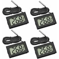 Miniatyrbillede 1 af 4: QU/Ulisem Mini Digital LCD Temperatur Termometer med Temperaturprobe Sensor Tester til Køleskab Fryser Akvarium (4X Sort