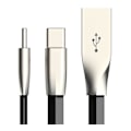 Miniatyrbilde 1 av 4: Flokefri USB-C-kabel med sinkkontakt - Anti-break kabel Svart one size Black