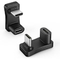 Pikkukuva 1 / 5: QD-180 Asteiset Kulma USB C -sovitin 2 kpl, U-muotoinen USB-C - USB-C Muunninliitin PD 100W Pikalatauksella 4K Video, U