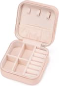 Smyckeskrin, Bärbar Rese Mini Läder Ring Förvaringslåda, Rosa