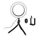 Miniatyrbillede 1 af 3: /QD/Selfie-lampe/Ring light (20 cm) med formbart stativ
