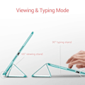 Miniatyrbild 2 av 5: [QD] Ultratunt smart fodral med gummerad flexibel TPU-baksida, automatisk viloläge/väckning och visnings-/skrivstativ för iPad Mini 5 - Helt mintgrön