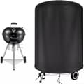Runt grillöverdrag väder- och vattenbeständigt tyg med PVC-foder för kolgrillar svart 57 cm