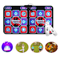 Miniatyrbilde 1 av 3: [QD] Dobbel Dansematte for To Spillere Kablet Dansematte Spill Sklisikker med 2 Fjernkontroller Multifunksjon for PC TV