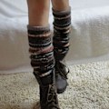 Miniatyrbilde 5 av 5: [QD] Dame & Jenter Strikkede Over Knestrømper Vinter Varme Casual Leggings Strømper Tykke Lange Benvarmere