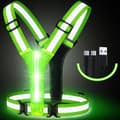 LED Reflective Vest Running Gear, USB Rechargeable LED Luminous Vest