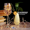 Miniatyrbild 5 av 5: [QD][2-pack] Ljusslinga, 100 LED-lampor, 10 m, 8 lägen, USB-kontakt, Vattentät, Kopparljusslinga med fjärrkontroll och timer för fest, jul