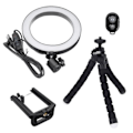 Miniatyrbillede 2 af 3: /QD/Selfie-lampe/Ring light (20 cm) med formbart stativ