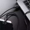 Miniatyrbilde 2 av 5: \"QD\" 3-i-1 Micro USB / Lightning / USB Type-C USB-kabel Svart