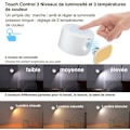 Miniatyrbilde 2 av 4: #QD# Vegglampe innendørs, Touch LED-vegglampe med USB-ladeport, berøringskontroll, 3 lysstyrkenivåer, 3 temperaturer, 360° dreibar sengelampe for soverommet
