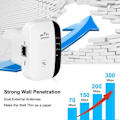 Miniatyrbilde 3 av 5: QD-WiFi-forlenger 2024, WiFi-forsterker, WiFi-repeater, dekning opptil 3000 kvm, koble til 45 enheter, internettforsterker hvit