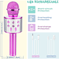 Miniatyrbillede 2 af 5: [QD] Rosa Karaokemikrofon med Bluetooth Sanglegetøj til Piger Fødselsdagsgaver til 9 10 11 12 År Gamle Børn Julegave