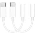 Miniatyrbillede 1 af 4: QU/2x Adapter USB-C til 3,5 mm Hvid