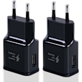 Miniatyrbilde 1 av 5: \"QD\" Svart Kompatibel Lader 2-pakning Rask USB Ladeadapter for Samsung S22/S21/S20/S10/S10E/S6/S7/S8/S9/Edge/Plus/Active/A72/A53 5G-Xin