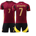 Miniatyrbillede 1 af 2: [QD] UEFA Euro 2024 Belgien Hjemme Børnefodboldtrøje Nr. 7 De Bruyne (28)
