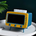 Miniatyrbilde 3 av 5: [QD] Serviettholder, oppbevaringsboks for våtservietter, sklisikker avtakbar TV-form, kan inneholde mobiltelefon, brukes på hjemmekontor (blå)
