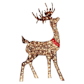 Miniatyrbillede 1 af 5: QU/Lysende julerensdyr, glitrende rensdyr med lyskæder til udendørs dekoration på terrassen, kunstig forbelyst juledekoration rensdyr LED-lamper