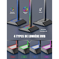 Miniatyrbild 2 av 5: /QD/ Gaming Headset Stand - Z8 - RGB - 2 USB-C och USB-portar - Universell - Halkskydd