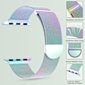 Miniatyrbild 4 av 5: [QD] Rostfritt stål mesh loop magnetiskt spänne ersättning för iWatch armband (41mm/40mm/38mm, Regnbåge).