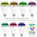 Pikkukuva 2 / 4: \"QD\" Bluetooth-valolamppukaiutin, langaton E27 Smart LED -valolamppuvalaistus RGB-värien vaihdolla / musiikkisoitin / älypuhelinsovelluksella ohjattava