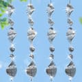 4-Pack Reflective Bird Scare Device Metal - 3D Wind Chimes with 12 Discs for Balcony & Garden