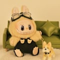 Miniatyrbild 1 av 5: /QU/Labubu Kläder 17cm Dockor Labubu Klädd Blind Box Labbub Docktillbehör mini soffa Green