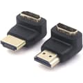 QU) 2-pack HDMI-adapter 90 grader och 270 grader rätvinklig hane till