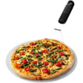 Miniatyrbillede 1 af 3: #QD# Pizzaspade i rustfrit stål - Pizzaløfter - Rund pizzaspade - Pizzaspade - Pizza (sølv/sort - rund)