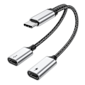 Pikkukuva 1 / 4: \"QD\" USB-C uros - kaksois-USB-C naaras -jakokaapeli pikalataus