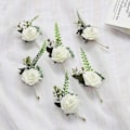 Miniatyrbilde 3 av 4: \"QD\" Blomsterskum Corsage Bryllupsblomster For Bryllup (Hvit, 6-pakning)