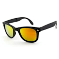 Miniatyrbillede 2 af 3: Foldbare Sorte Wayfarer Solbriller Rødt Spejlglas_qq