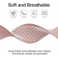 Pikkukuva 2 / 4: [QD] 4-osainen elastinen nylonranneke yhteensopiva Fitbit Versa 3 / Fitbit Sense -älykellon kanssa, säädettävä elastinen kangasranneke (Rose Pink/White/Smokey