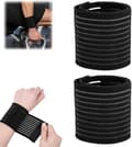 2-pak håndledsstøtte, åndbar justerbar elastisk nylon-håndledsbandage til lindring af gigt- og seneskedehindebetændelse, sort