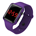 Miniatyrbillede 1 af 2: LED Firkantet Elektronisk Digitalt Smartwatch Sportsarmbånd lilla sort