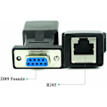 Pikkukuva 2 / 4: #QD#RJ45 - RS232, DB9 9-nastainen sarjaportti uros - RJ45 naaras Cat5e/6 Ethernet/LAN-jatkoadapteri (naarasliitin)