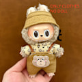 Miniatyrbild 1 av 7: ONLY CLOTHES Söt V1 V2 LABUBU Blind Box Hänge Docka DIY Klä upp Kostym Litet Monster Haklapp Byxor Babykläder Från LBB-28