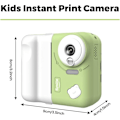 Miniatyrbillede 2 af 5: Instant Børne Fotokamera, 1080P 2.4\" Instant Print Kamera til Børn med Termisk Papir Farve Tusser Halsrem, Grøn