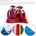 Miniatyrbillede 3 af 5: [QD] 12-pak Solid Farvede Folie Gaveposer Multipack Lynlås Gaveposer, 6 Farver Shimmer Indpakningsposer, Genanvendelige Jumbo Julepose