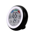 Trådlös Elektronisk Termometer Hygrometer - Inomhus och Utomhus, Rund Pekskärm med LCD
