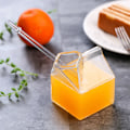 Miniatyrbillede 4 af 5: QU.Milk Kop Høj Borosilikat Firkantet Høj Temperaturbestandig Kreativ Mikrobølgeovn Køkkenartikler Bærbar Juice Glas Kop
