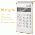 Miniatyrbillede 4 af 5: Lommeregner, Slankt Elegant Design, Kontor/Hjem Elektronik, Dobbeltdrevne Bordlommeregnere, Solenergi, 10 Cifre, Vippet LCD-Skærm, Hældende Design