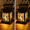 Miniatyrbilde 1 av 4: /QD/2 stk 30 LED Solcelle Hagelys, Utendørs Solcellelys, Utendørs LED Solcelle Hengende Lykt, Utendørs Solcelle Vegglys