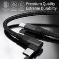 Miniatyrbilde 3 av 5: QU-QU-PD 60W 90 Graders Vinkel USB C Kabel 3A Hurtiglading Type C til Type C Data Synkroniseringskabel 1m Grey Type 1
